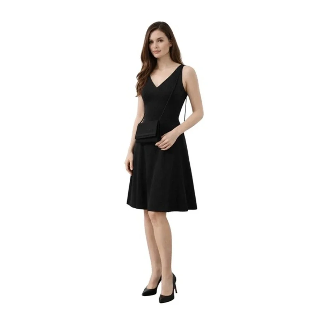 La Regale Black Satin Evening Clutch Crossbody Bag Formal Wedding Elegant 25-05‎
